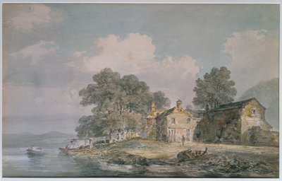 Et bondehus ved en sø i sødistriktet, ca. 1797 af Joseph Mallord William Turner