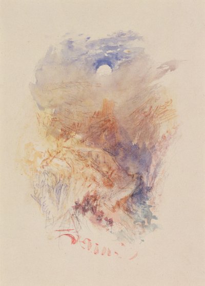 A Mountain Pass in Moonlight, ca. 1845 (akvarel på papir) af Joseph Mallord William Turner