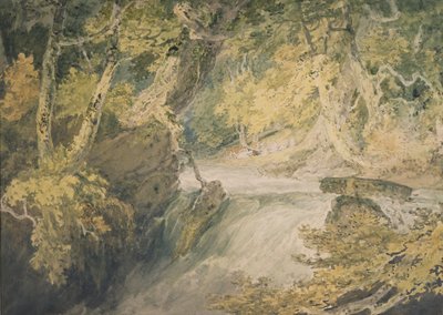 A River in Spate, n. 1796 (akvarelli paperille) af Joseph Mallord William Turner