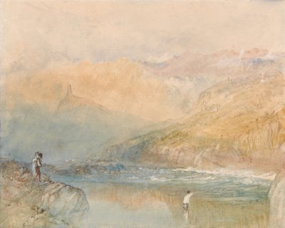 Et udsyn i Schweiz, sandsynligvis Domleschg-dalen af Joseph Mallord William Turner