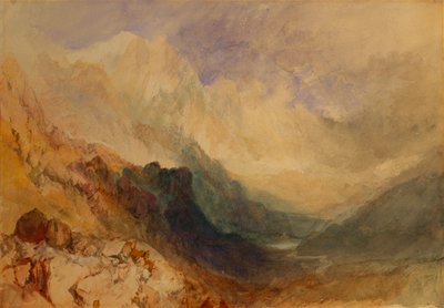 En alpedal, sandsynligvis Val d"Aosta af Joseph Mallord William Turner