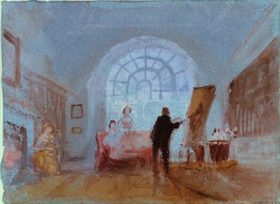 Kunstner arbejder ved et staffeli, 1828 af Joseph Mallord William Turner