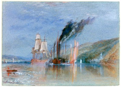 Mellem Quillebeuf og Villequier, c1832 af Joseph Mallord William Turner