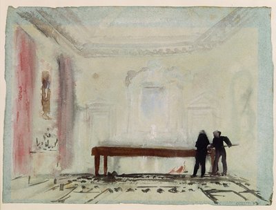Billardspillere i Petworth House, 1830 (gouache) af Joseph Mallord William Turner