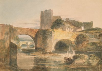 Breconin silta ja linna, n. 1795 (akvarelli paperille) af Joseph Mallord William Turner