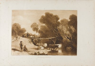 Bro og køer, tallerken 2 fra Liber Studiorum af Joseph Mallord William Turner