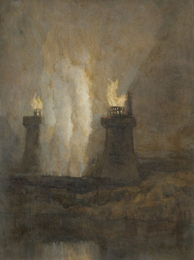 Carron Jernværk, ca. 1800 af Joseph Mallord William Turner