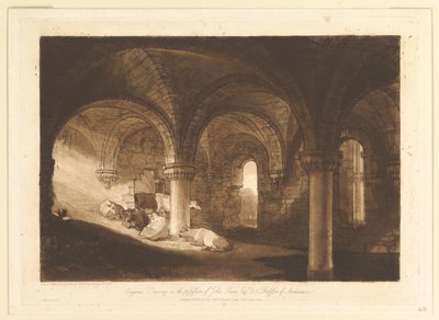Krypten af Kirkstall Abbey Liber Studiorum, del VIII, plade 39, 11. februar 1812. af Joseph Mallord William Turner
