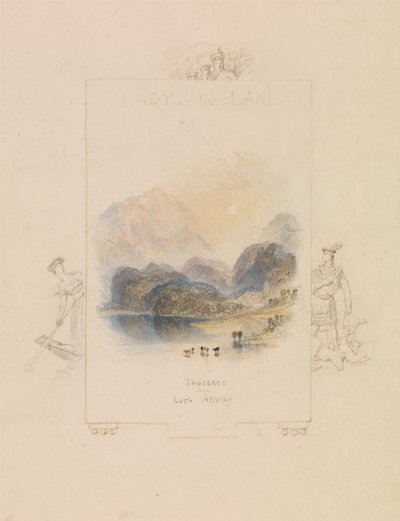 Design til en illustration til Walter Scotts "Lady of the Lake", Loch Achray af Joseph Mallord William Turner
