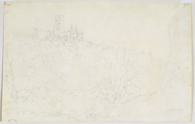 Durham, ca.1801 (blyant på papir) af Joseph Mallord William Turner