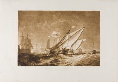 Indgang til Calais Havn, plade 55 fra Liber Studiorum af Joseph Mallord William Turner