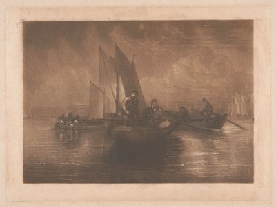 Fiskeri efter flyndre, Battersea af Joseph Mallord William Turner