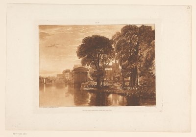 Udsigt over Isleworth fra Themsen Isleworth Landskabsstudier (serietitel) Liber Studiorum (serietitel) af Joseph Mallord William Turner