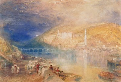 Heidelberg: Solnedgang, ca. 1840-42 (akvarel og kropsfarve på papir) af Joseph Mallord William Turner