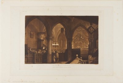 Interiør af en kirke, plade 70 fra Liber Studiorum af Joseph Mallord William Turner