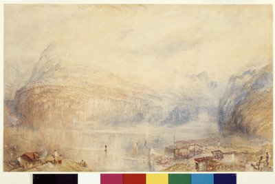 Luzernsøen fra Brunnen (akvarel og gouache på hvidt papir) af Joseph Mallord William Turner