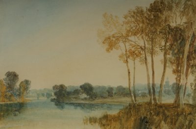 Maisema puiden kanssa Thames-joen rannalla, n. 1805 (akvarelli paperille) af Joseph Mallord William Turner