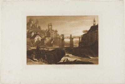Lauffenbourgh ved Rhinen, tavle 31 fra Liber Studiorum af Joseph Mallord William Turner