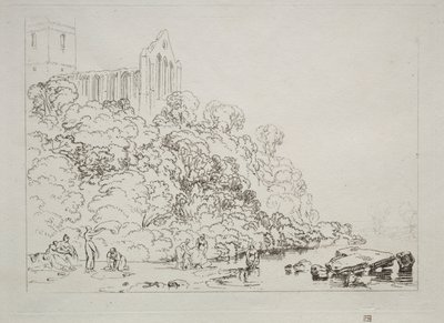 Studiebog: Dumblain Abbey, Skotland. af Joseph Mallord William Turner