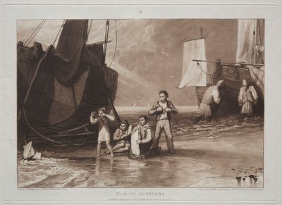 Studiebog: Marine Dabblers. af Joseph Mallord William Turner