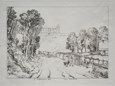 Liber Studiorum: St. Catherines Hill, nær Guilford. af Joseph Mallord William Turner