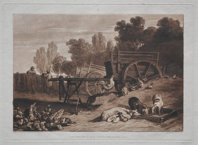 Liber Studiorum: Gården med hanen af Joseph Mallord William Turner