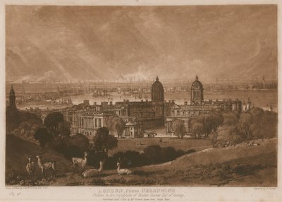 London fra Greenwich; af Joseph Mallord William Turner