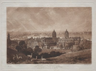 London fra Greenwich. af Joseph Mallord William Turner