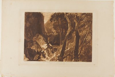 Mølle nær Grand Chartreuse, plade 54 fra Liber Studiorum af Joseph Mallord William Turner