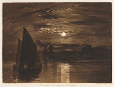 Moonlight on the Medway at Chatham, 1920. af Joseph Mallord William Turner