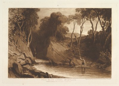 Nær Blair Athol, Skotland Liber Studiorum, del VI, plade 30, 1. juni 1811. af Joseph Mallord William Turner