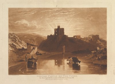 Norham Castle på Tweed Liber Studiorum, del XII, plade 57, 1. januar 1816. af Joseph Mallord William Turner
