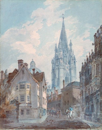 Oxford: St Marys fra Oriel Lane, 1792-1793 af Joseph Mallord William Turner