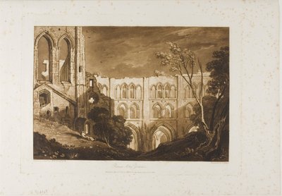 Rivaux Abbey, tallerken 51 fra Liber Studiorum af Joseph Mallord William Turner