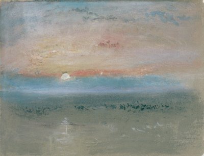 Solnedgang, ca.1830 (wc og gouache på gråt papir) af Joseph Mallord William Turner
