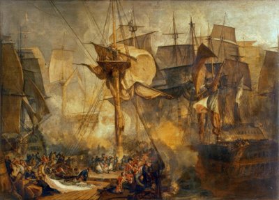 Slaget ved Trafalgar / af Turner. af Joseph Mallord William Turner
