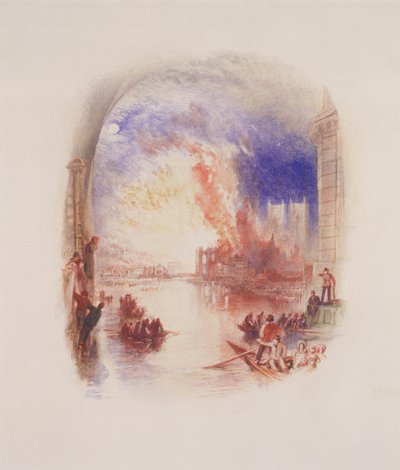 Afbrændingen af parlamentets huse af Joseph Mallord William Turner