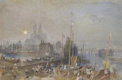 Canal of the Loire og Cher, nær Tours, ca. 1830 (akvarel med kropsfarve og pen og brunt blæk) af Joseph Mallord William Turner