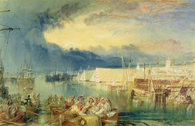 Værftet, Devonport, ca. 1825-29 (wc & gouache på papir) af Joseph Mallord William Turner