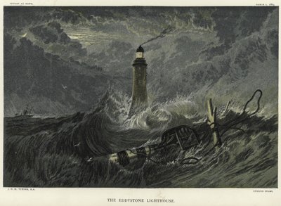 Eddystone Fyrtårn på Eddystone Rocks af Joseph Mallord William Turner