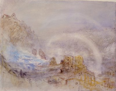 Rhinens fald ved Schaffhausen (blyant, rødt blæk & wc på papir) af Joseph Mallord William Turner