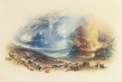 The Field of Waterloo set fra Hougoumont, ca. 1830 af Joseph Mallord William Turner