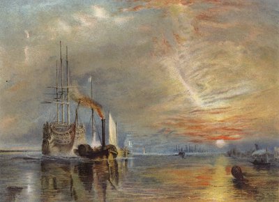 "Den gamle Temeraire rykkede til sin sidste soveplads" af Joseph Mallord William Turner