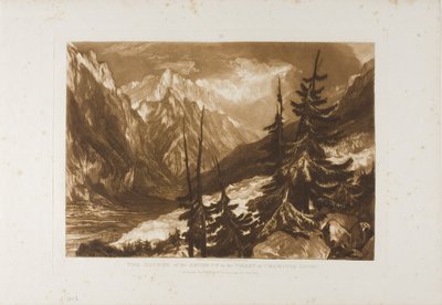 The Source of the Arveron, plade 60 fra Liber Studiorum af Joseph Mallord William Turner