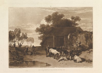 The Straw Yard Liber Studiorum, del II, plade 7, 20. februar 1808. af Joseph Mallord William Turner