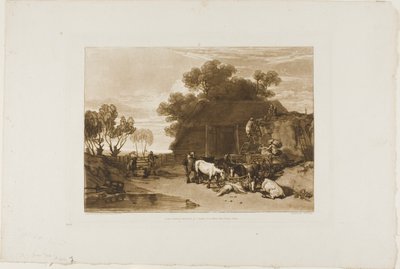 The Straw Yard, tallerken 7 fra Liber Studiorum af Joseph Mallord William Turner