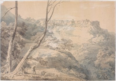 Tivoli med Sibyllens Tempel (blyant og akvarel på papir (om bord)) af Joseph Mallord William Turner