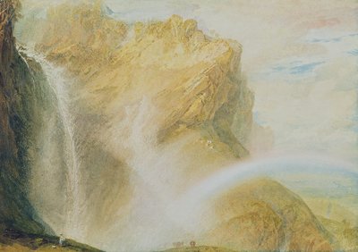 Øvre vandfald i Reichenbach (akvarel på papir) af Joseph Mallord William Turner