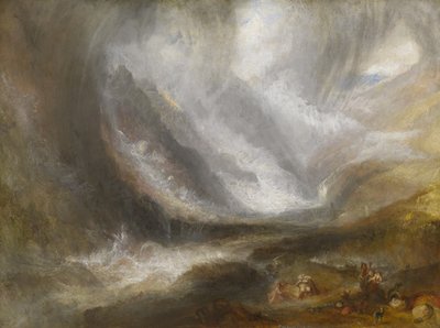 Aosta-dalen: Snestorm, lavine og tordenvejr, 1836-37 af Joseph Mallord William Turner