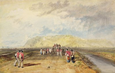 Winchelsea, Sussex, fra Rye Road (akvarel og kropsfarve på papir) af Joseph Mallord William Turner
